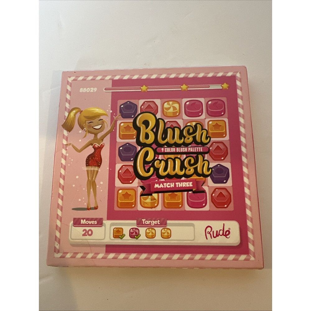 Rude Cosmetics ~ 9 Shade Blush Crush Blush Palette ~ New~